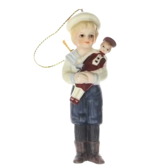 1988 Jan Hagara Vintage Bisque Figurine "Stephen" Hanging Mini Ornament O22330 - Picture 3 of 12